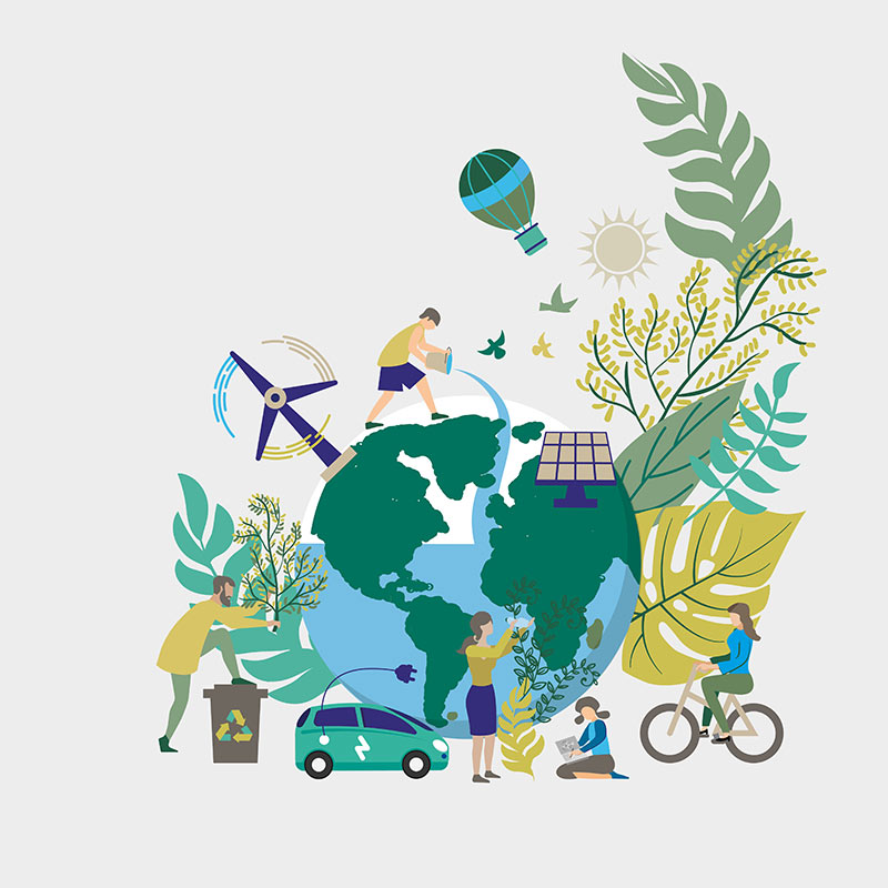 Renewable world illustration